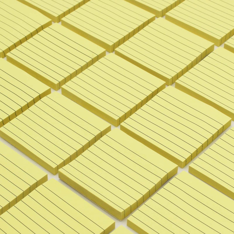 Andoca Lined Sticky Notes  3x3 Inch  600 Sheets Self-Stick Notes  Easy to Post for School  Office  Notebook  Pastel Yellow Color  100 Sheets/Pad - Image 3